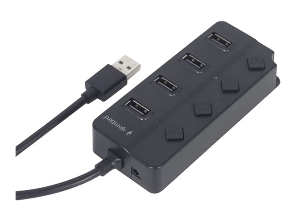 Gembird UHB-U2P4P-01 - Hub - with switches - 4 x USB 2.0 - stasjonær