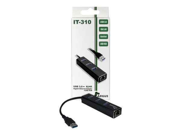 Argus IT-310 - Keskitin - 3 x SuperSpeed USB 3.0 + 1 x 10/100/1000 - pöytätietokoneet