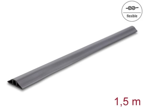 Delock - Kabelkanal - flexible, 50 x 13 mm - gulvmonterbar - 1.5 m - grå