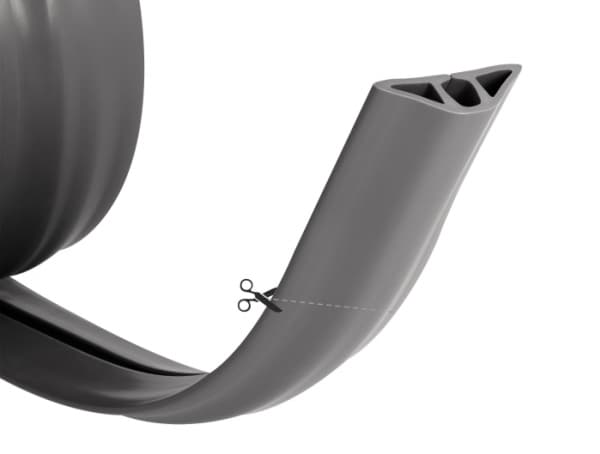 Delock - Kabelkanal - flexible, 50 x 13 mm - gulvmonterbar - 1.5 m - grå