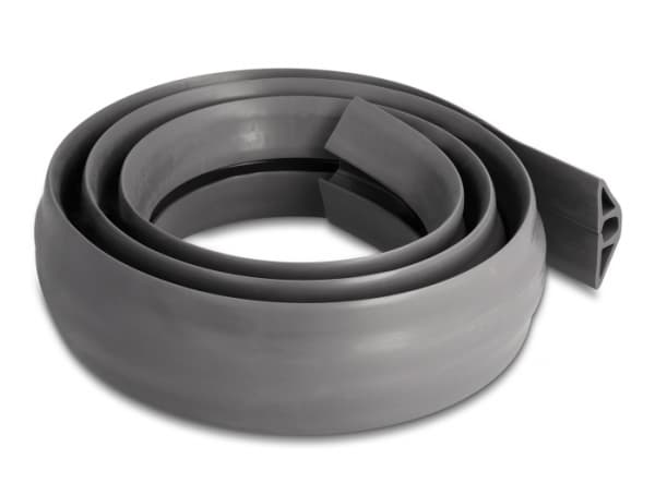 Delock - Kabelkanal - flexible, 50 x 13 mm - gulvmonterbar - 1.5 m - grå