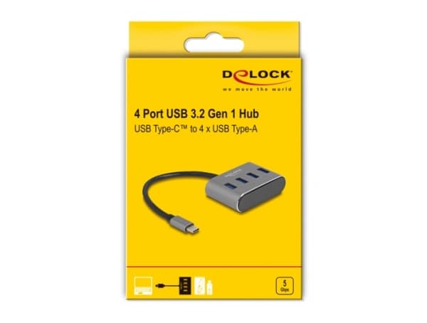 Delock - Hubb - 4 x USB 3.2 Gen 1 - skrivbordsmodell