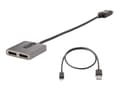 Miniatyrbilde 4 av 5: StarTech.com 2-Port DisplayPort MST Hub, Dual 4K 60Hz, DP to 2x DisplayPort Monitor Adapter, DP 1.4 Multi-Monitor Video Adapter w/ 1ft Built-in Cable