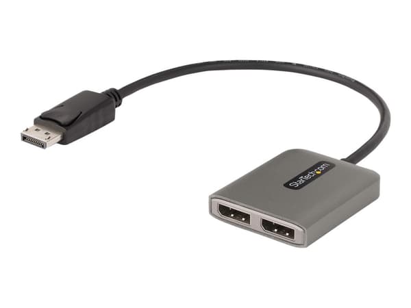 StarTech.com 2-Port DisplayPort MST Hub, Dual 4K 60Hz, DP to 2x DisplayPort Monitor Adapter, DP 1.4 Multi-Monitor Video Adapter w/ 1ft Built-in Cable