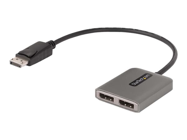 StarTech.com 2-Port DisplayPort MST Hub, Dual 4K 60Hz, DP to 2x DisplayPort Monitor Adapter, DP 1.4 Multi-Monitor Video Adapter w/ 1ft Built-in Cable