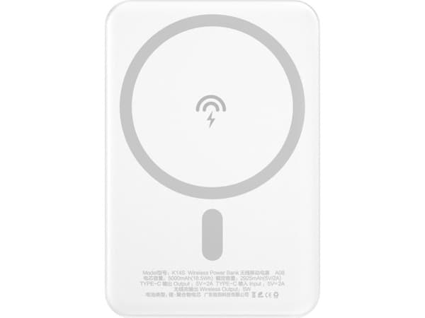 Dudao K14S wireless powerbank 5000mAh 10Watt hvid Vit
