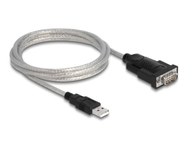 Delock - USB / serielt kabelsett - USB / USB 2.0 / EIA-232 - tommelskruer - svart, gjennomsiktig
