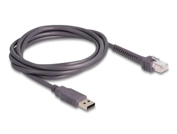 Delock - Strekkodeskannerkabel - USB-type A (hann) til RJ-50 (hann) - 2 m - grå