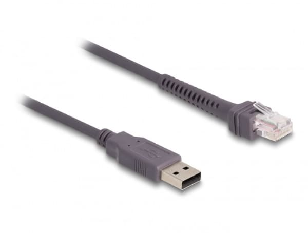 Delock - Strekkodeskannerkabel - USB-type A (hann) til RJ-50 (hann) - 2 m - grå