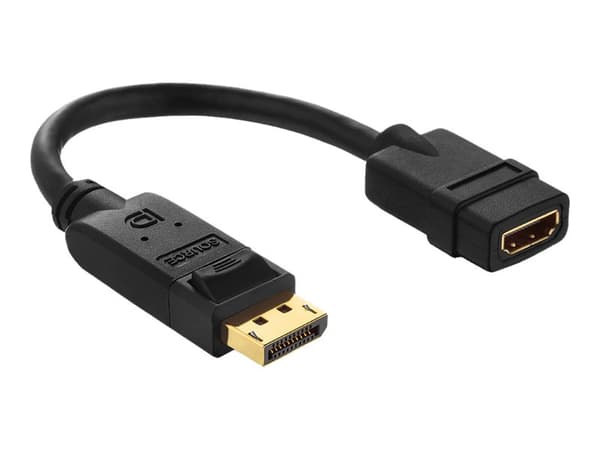 Purelink PureInstall PI155 - Videoadapter - DisplayPort hann til HDMI hunn - 10 cm - skjermet - svart