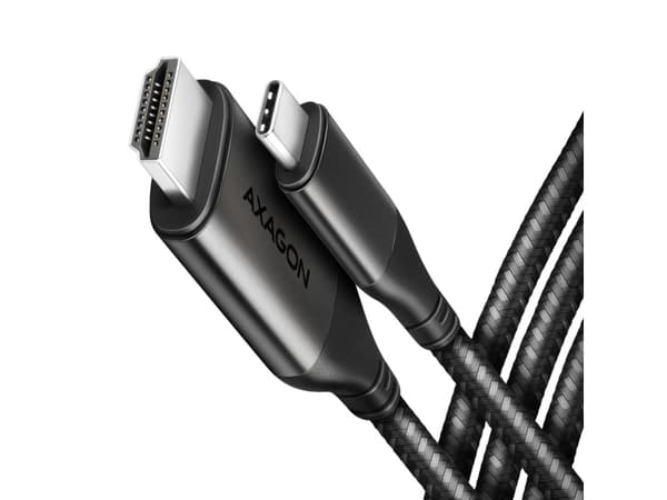 Axagon RVC-HI2MC, 1,8 m, USB Type-C, HDMI, urosliitin, urosliitin, suora liitin, suora