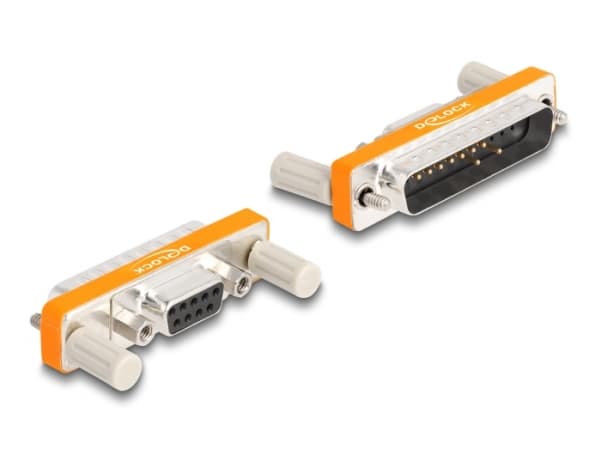 Delock - Seriell adapter - DB-9 (hane) with nuts till DB-25 (hane) skruvbar - silver/orange