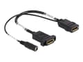Miniatyrbild 1 av 3: Delock - DisplayPort-kabel - DisplayPort (hona) till power DC jack, DisplayPort (hona) kan monteras på panel - 30 cm - 4K60Hz (3840 x 2160) stöd - sv