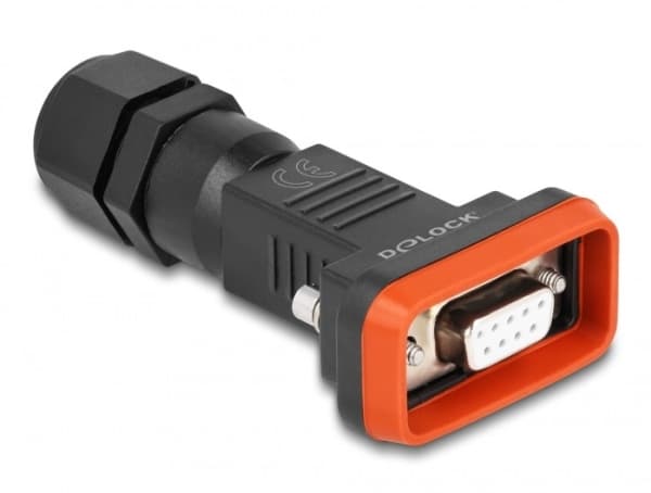 Delock - Datakontakt - DB-9 (hona) - tumskruvar - svart, röd