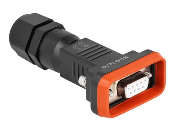 Delock - Datakontakt - DB-9 (hona) - tumskruvar - svart, röd