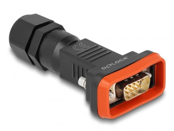 Delock - Datakontakt - DB-9 (hane) - tumskruvar - svart, röd