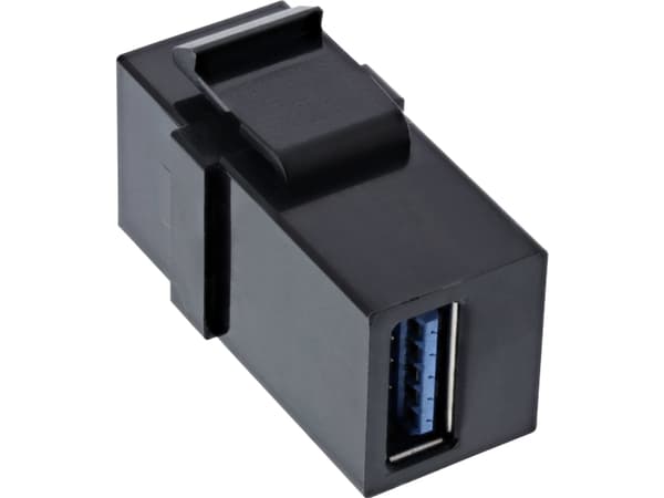 InLine 76202L, USB 3.1 (Gen.1) A female, USB Type-A, Svart