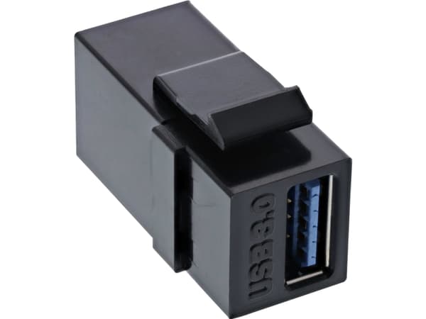 InLine 76202L, USB 3.1 (Gen.1) A female, USB Type-A, Svart