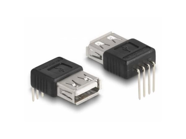 Delock - USB-adapter - 4 stift (hane) vinklad till USB (hona) rak - USB 2.0 - 5 V - 500 mA