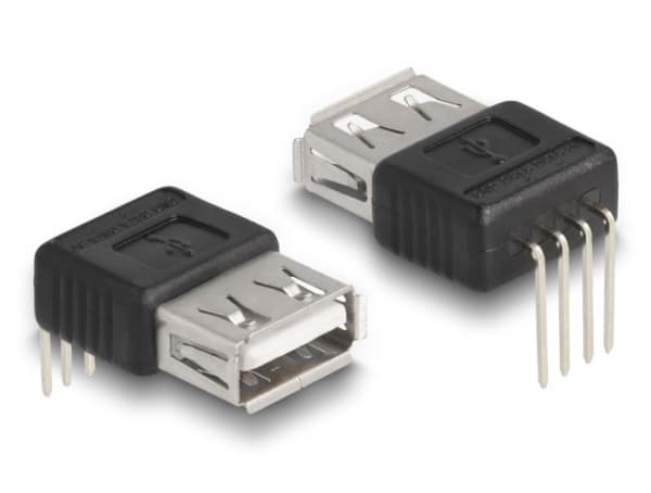 Delock - USB-adapter - 4 stift (hane) vinklad till USB (hona) rak - USB 2.0 - 5 V - 500 mA