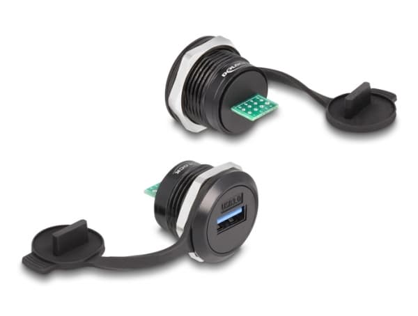 Delock - Snäppbar modul - USB 3.2 Gen 1 with protective dust cap - USB - 1 USB-uttag - svart