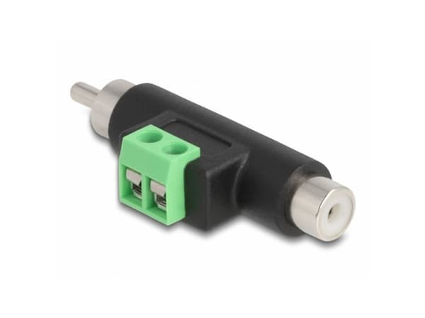 Delock - Video/audio-adapter - RCA til 2-pins terminalblokk - svart/grønn
