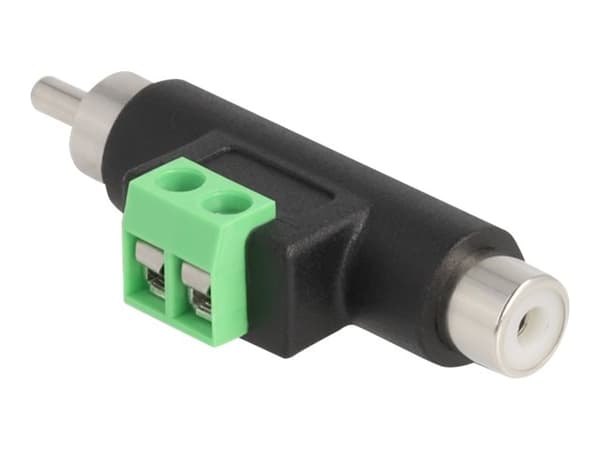 Delock - Video/audio-adapter - RCA til 2-pins terminalblokk - svart/grønn