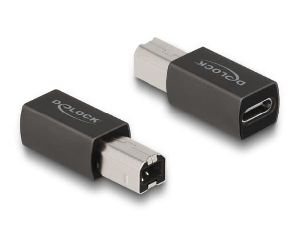 Delock - USB-adapter - 24 pin USB-C (hona) till USB typ B (hane) - USB 2.0 - antracit