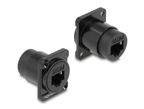 DeLOCK 87815, Musta, RJ-45, RJ-45, Naaras, Naaras, Sinkki