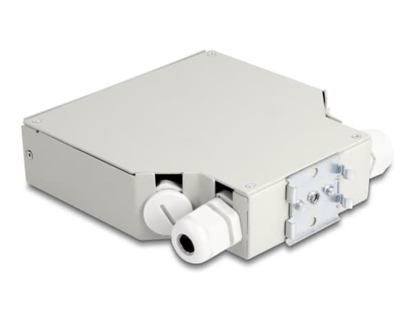 Delock - Fiberoptikdistribueringsbox - kan monteras på DIN-skena - grå - 8 portar