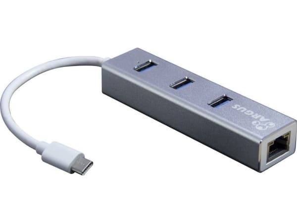 Argus IT-410-S - Hubb - 3 x SuperSpeed USB 3.0 + 1 x 10/100/1000 - skrivbordsmodell