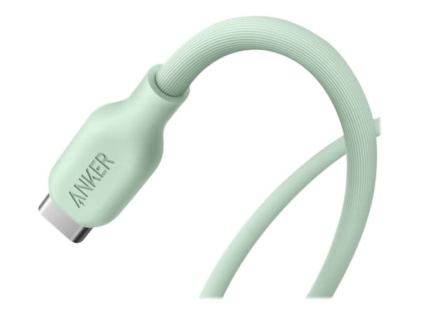 Anker 543 - USB-kabel - 24 pin USB-C (hann) til 24 pin USB-C (hann) - USB 2.0 - 1.83 m - USB Power Delivery (100 W) - grønn