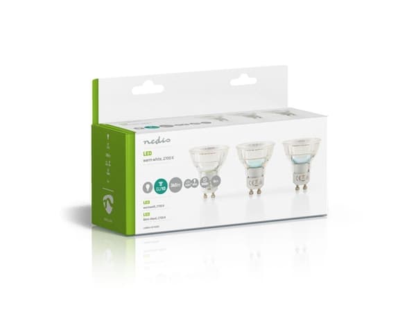 Nedis LEDBGU10P163P2, 4,6 W, 345 lm, 15000 h, Lämmin valkoinen