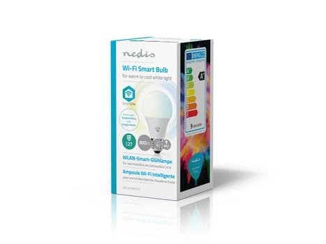 Nedis WIFILW10WTE27, 9 W, 60 W, E27, 800 lm, 25000 timer, Kjølig hvit, Varm hvit