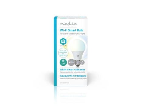 Nedis WIFILW10WTE27, 9 W, 60 W, E27, 800 lm, 25000 timer, Kjølig hvit, Varm hvit