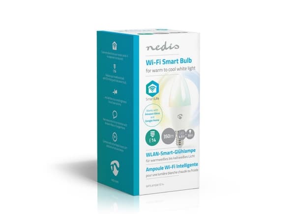 Nedis WIFILW10WTE14, 4,5 W, 35 W, E14, 350 lm, 25000 timer, Kjølig hvit, Varm hvit, Hvit