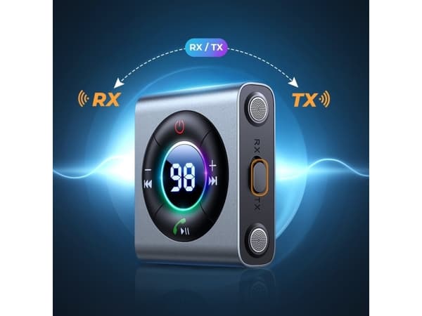 Joyroom FM-sender FM-sender / Bluetooth 5.3 AUX-mottaker Joyroom JR-CB2 (grå)