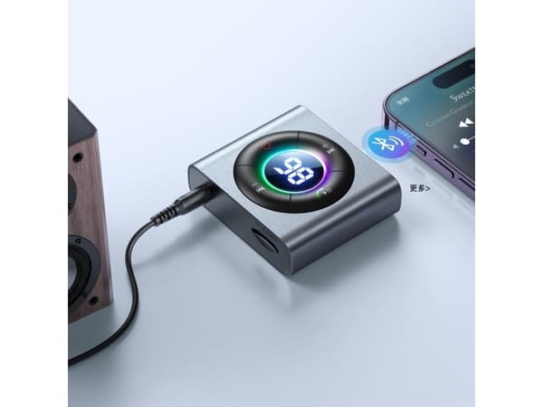 Joyroom FM-sender FM-sender / Bluetooth 5.3 AUX-mottaker Joyroom JR-CB2 (grå)