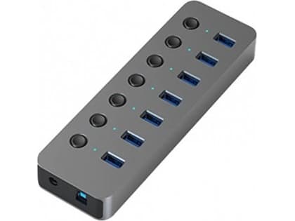 Extra digital adapter USB A 3.0 - 7 x USB 3.0 med strömbrytare