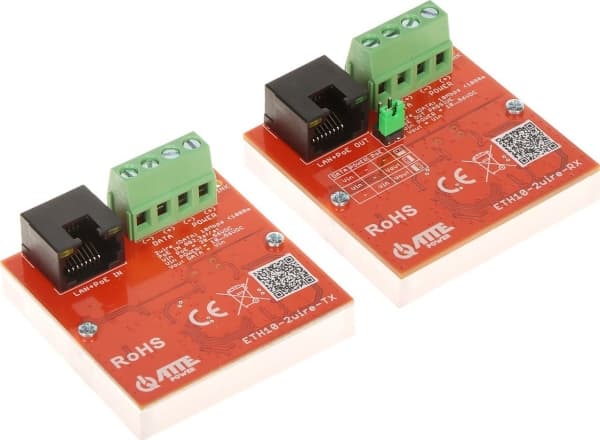 Atte Converter Kit med UTP/2-WIRE omformere FOR LAN POE OVERFØRING ETH10-2WIRE-SETT MED 2 ATTE-STK