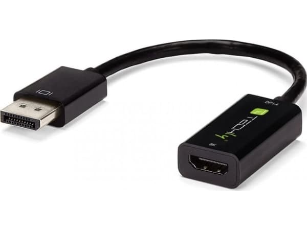 TECHly - Video adapter - DisplayPort hann til HDMI hunn - 24.5 cm - svart - aktiv, 8K 30Hz støtte