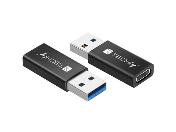Techly IADAP USB3-AFT, USB A, USB C, Svart