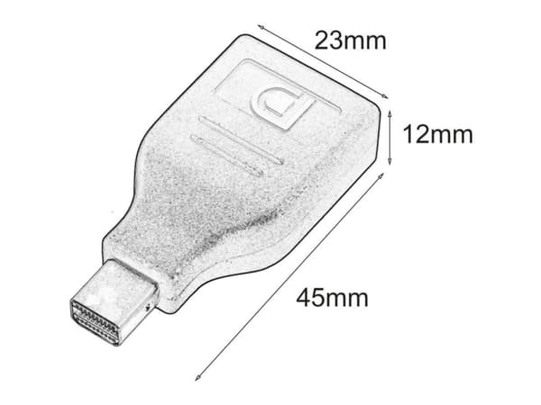 Techly IADAP DP-MDP2, DisplayPort, Mini DisplayPort, Sort