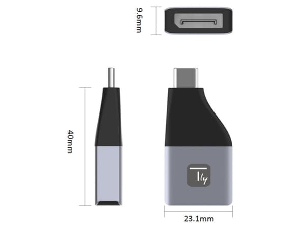 Techly IADAP USBC-DP4K, USB Type-C, DisplayPort-lähtö, 3840 x 2160 pikseliä