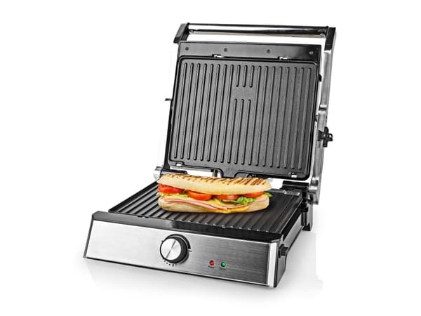 Nedis KAGR151FSR, Sort, Sølv, Plast, Rustfritt stål, firkant, Rotasjon, Griddle, 290 x 230 mm
