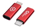 Miniatyrbild 2 av 3: MicroConnect - USB-adapter - 6-stifts USB-C (hane) till 6-stifts USB-C (hona) - 5 V - 2.4 A - säker laddning, datablockerare, endast laddning - röd
