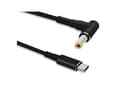 Miniatyrbilde 3 av 4: MicroConnect - Strømkabel - 24 pin USB-C (hann) rett til 5,5 x 2,5 mm DC-jakk (hann) vinklet - 20 V - 5 A - 1.2 m - svart