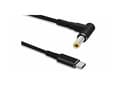 Miniatyrbilde 2 av 4: MicroConnect - Strømkabel - 24 pin USB-C (hann) rett til 5,5 x 2,5 mm DC-jakk (hann) vinklet - 20 V - 5 A - 1.2 m - svart