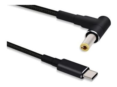 MicroConnect - Strømkabel - 24 pin USB-C (hann) rett til 5,5 x 2,5 mm DC-jakk (hann) vinklet - 20 V - 5 A - 1.2 m - svart