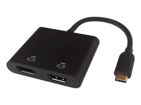 DELTACO - Video adapter - 24 pin USB-C hann til HDMI hunn - svart - støtte for 4K 60 Hz (3840 x 2160)